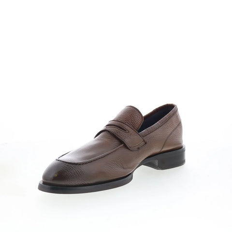Di Bianco Brera Mens Brown Leather Slip On Loafers & Slip Ons Penny Shoes