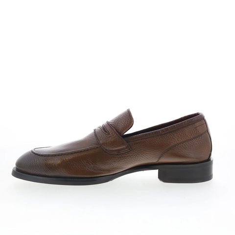 Di Bianco Brera Mens Brown Leather Slip On Loafers & Slip Ons Penny Shoes
