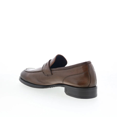Di Bianco Brera Mens Brown Leather Slip On Loafers & Slip Ons Penny Shoes