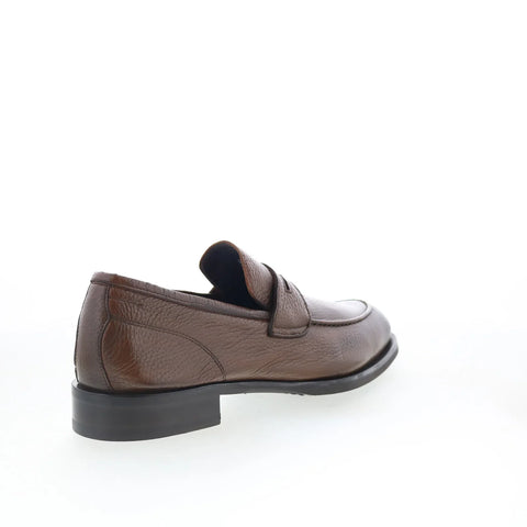 Di Bianco Brera Mens Brown Leather Slip On Loafers & Slip Ons Penny Shoes