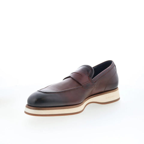 Di Bianco Brera Mens Brown Leather Slip On Loafers & Slip Ons Penny Shoes
