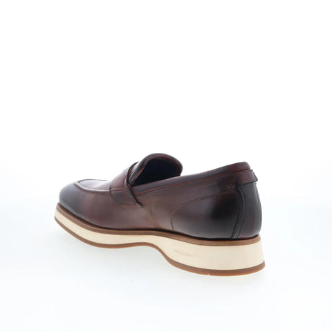 Di Bianco Brera Mens Brown Leather Slip On Loafers & Slip Ons Penny Shoes