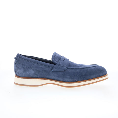 Di Bianco Brera Classic Mens Blue Suede Loafers & Slip Ons Penny Shoes