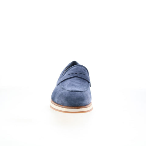 Di Bianco Brera Classic Mens Blue Suede Loafers & Slip Ons Penny Shoes