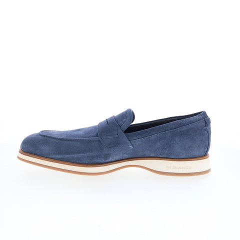 Di Bianco Brera Classic Mens Blue Suede Loafers & Slip Ons Penny Shoes