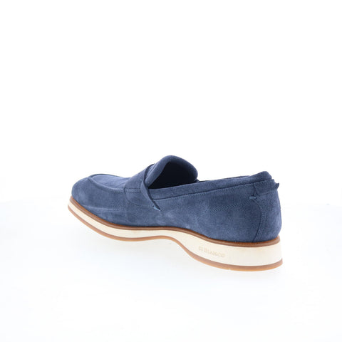 Di Bianco Brera Classic Mens Blue Suede Loafers & Slip Ons Penny Shoes