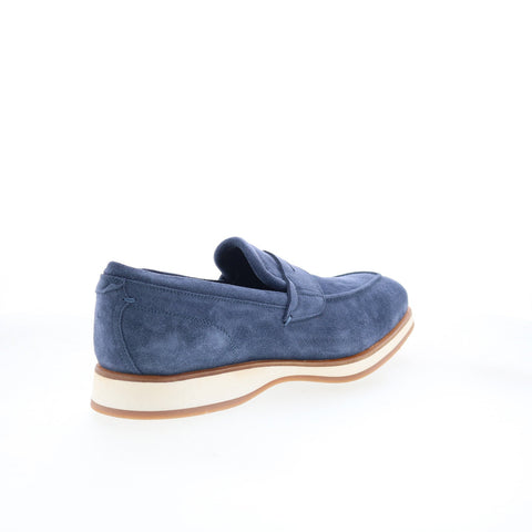 Di Bianco Brera Classic Mens Blue Suede Loafers & Slip Ons Penny Shoes