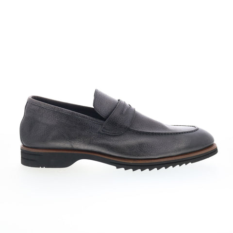 Di Bianco Brera Classic Mens Black Leather Loafers & Slip Ons Penny Shoes