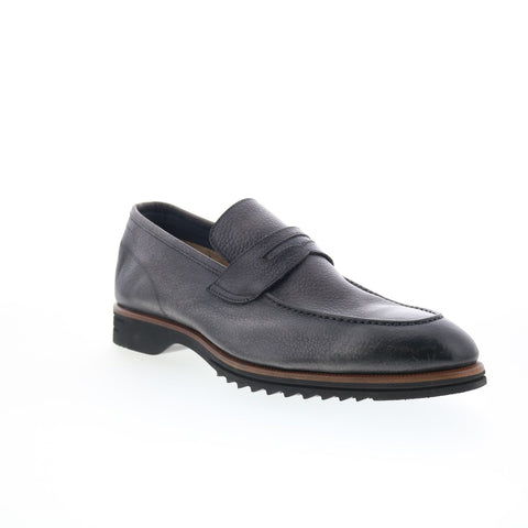 Di Bianco Brera Classic Mens Black Leather Loafers & Slip Ons Penny Shoes