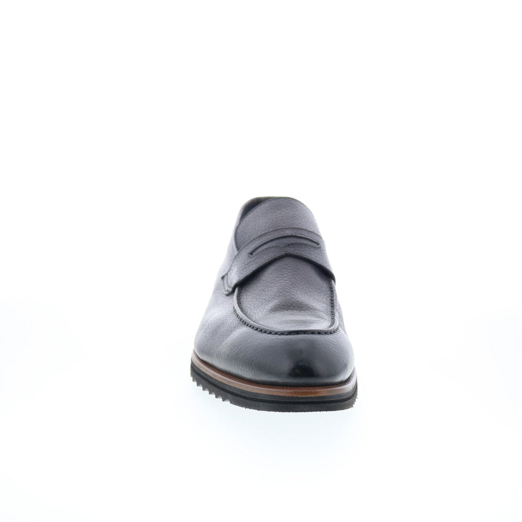 Di Bianco Brera Classic Mens Black Leather Loafers & Slip Ons Penny Sh ...