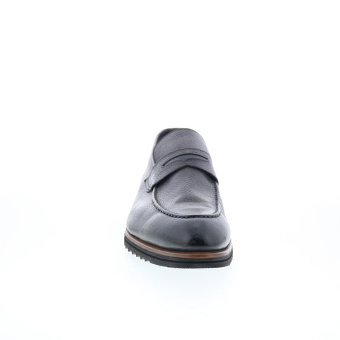 Di Bianco Brera Classic Mens Black Leather Loafers & Slip Ons Penny Shoes