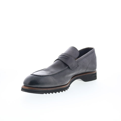 Di Bianco Brera Classic Mens Black Leather Loafers & Slip Ons Penny Shoes
