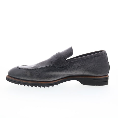 Di Bianco Brera Classic Mens Black Leather Loafers & Slip Ons Penny Shoes
