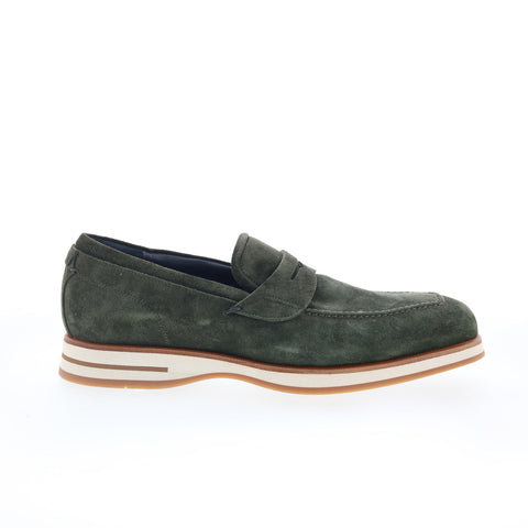 Di Bianco Brera Classic Mens Green Suede Loafers & Slip Ons Penny Shoes