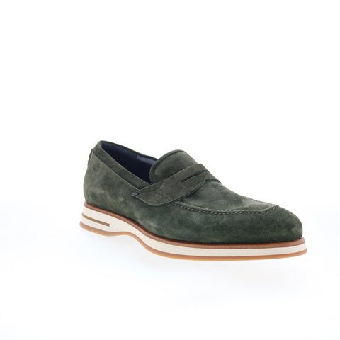 Di Bianco Brera Classic Mens Green Suede Loafers & Slip Ons Penny Shoes