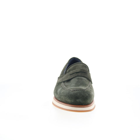 Di Bianco Brera Classic Mens Green Suede Loafers & Slip Ons Penny Shoes