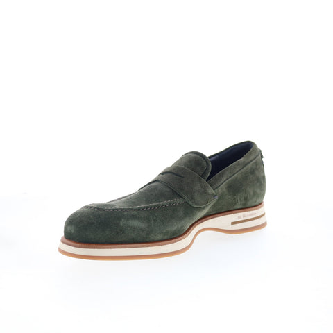 Di Bianco Brera Classic Mens Green Suede Loafers & Slip Ons Penny Shoes