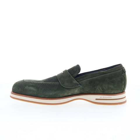 Di Bianco Brera Classic Mens Green Suede Loafers & Slip Ons Penny Shoes