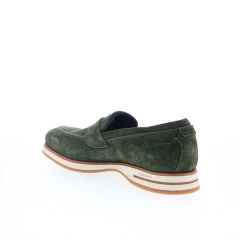Di Bianco Brera Classic Mens Green Suede Loafers & Slip Ons Penny Shoes
