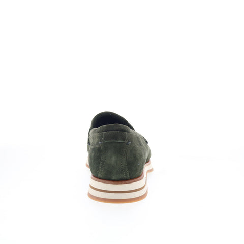 Di Bianco Brera Classic Mens Green Suede Loafers & Slip Ons Penny Shoes