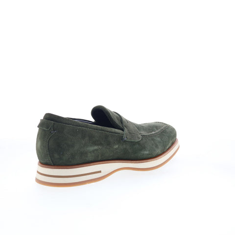 Di Bianco Brera Classic Mens Green Suede Loafers & Slip Ons Penny Shoes