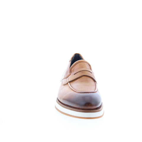 Di Bianco Brera Mens Brown Leather Slip On Loafers & Slip Ons Penny Shoes