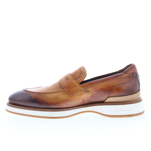 Di Bianco Brera Mens Brown Leather Slip On Loafers & Slip Ons Penny Shoes