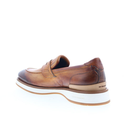 Di Bianco Brera Mens Brown Leather Slip On Loafers & Slip Ons Penny Shoes