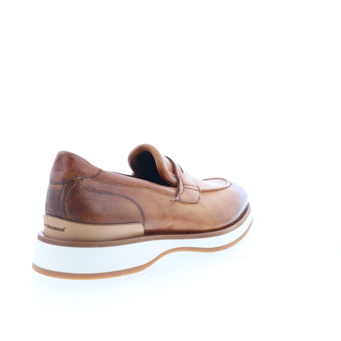 Di Bianco Brera Mens Brown Leather Slip On Loafers & Slip Ons Penny Shoes