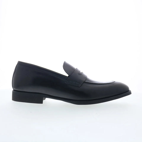 Di Bianco Brera Deco Mens Black Leather Loafers & Slip Ons Penny Shoes