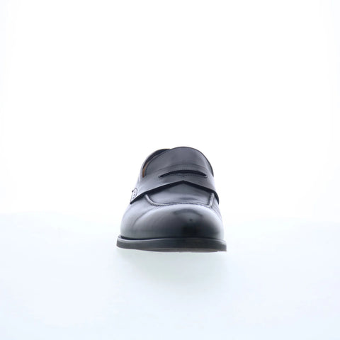 Di Bianco Brera Deco Mens Black Leather Loafers & Slip Ons Penny Shoes
