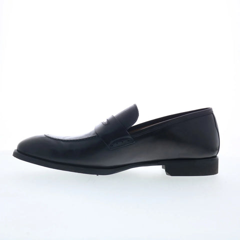 Di Bianco Brera Deco Mens Black Leather Loafers & Slip Ons Penny Shoes