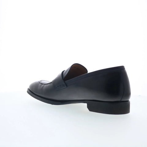 Di Bianco Brera Deco Mens Black Leather Loafers & Slip Ons Penny Shoes