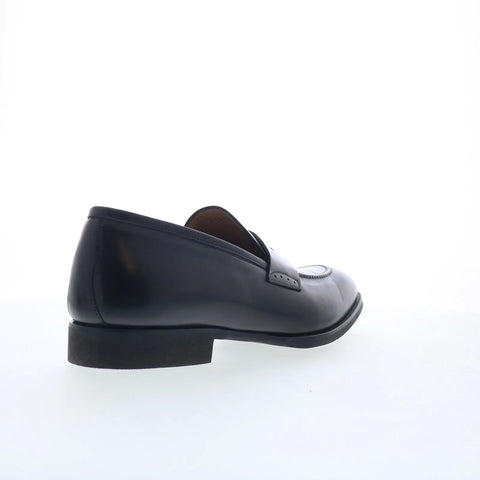Di Bianco Brera Deco Mens Black Leather Loafers & Slip Ons Penny Shoes