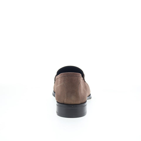 Di Bianco Brera Mens Brown Suede Slip On Loafers & Slip Ons Penny Shoes