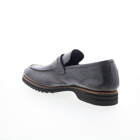 Di Bianco Brera Mens Gray Leather Slip On Loafers & Slip Ons Penny Shoes