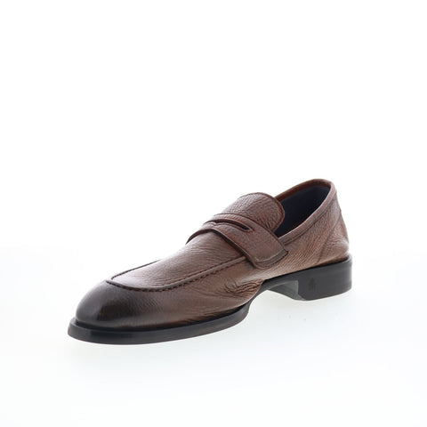 Di Bianco Brera Mens Brown Leather Slip On Loafers & Slip Ons Penny Shoes