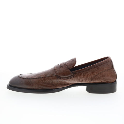 Di Bianco Brera Mens Brown Leather Slip On Loafers & Slip Ons Penny Shoes