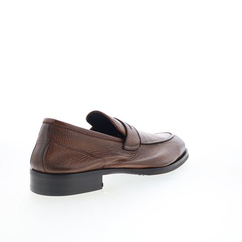 Di Bianco Brera Mens Brown Leather Slip On Loafers & Slip Ons Penny Shoes