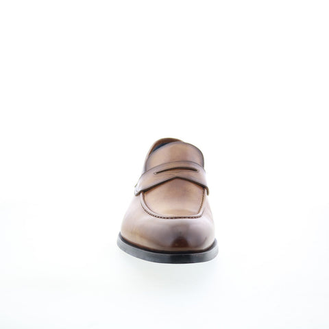 Di Bianco Brera Mens Brown Leather Slip On Loafers & Slip Ons Penny Shoes