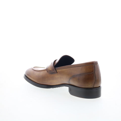 Di Bianco Brera Mens Brown Leather Slip On Loafers & Slip Ons Penny Shoes