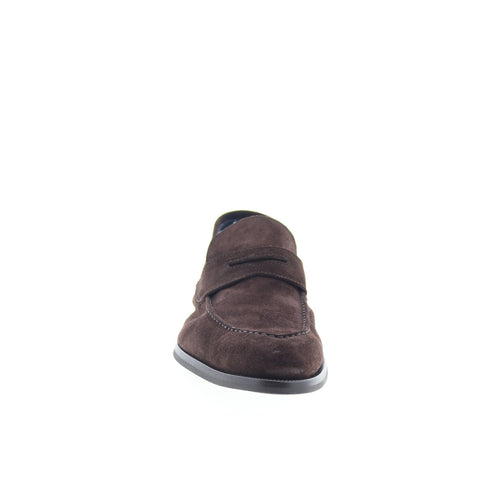 Di Bianco Brera Mens Brown Suede Slip On Loafers & Slip Ons Penny Shoes