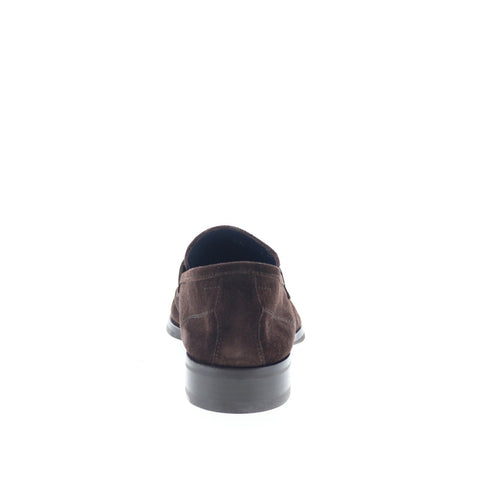 Di Bianco Brera Mens Brown Suede Slip On Loafers & Slip Ons Penny Shoes