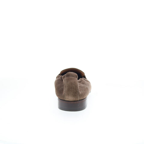 Di Bianco Brera Mens Brown Suede Slip On Loafers & Slip Ons Penny Shoes