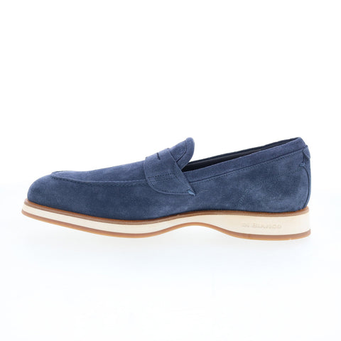 Di Bianco Brera Mens Blue Leather Slip On Loafers & Slip Ons Penny Shoes