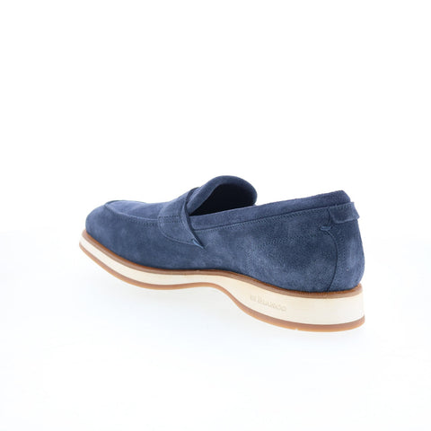 Di Bianco Brera Mens Blue Leather Slip On Loafers & Slip Ons Penny Shoes