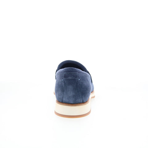 Di Bianco Brera Mens Blue Leather Slip On Loafers & Slip Ons Penny Shoes