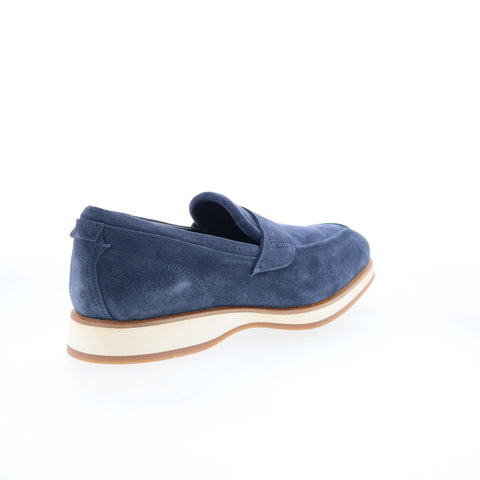 Di Bianco Brera Mens Blue Leather Slip On Loafers & Slip Ons Penny Shoes