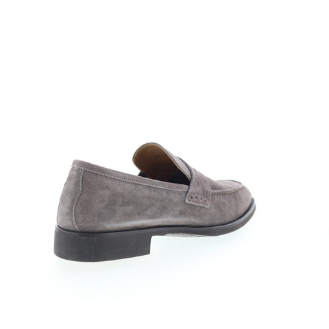 Di Bianco Brera Mens Gray Suede Slip On Loafers & Slip Ons Penny Shoes