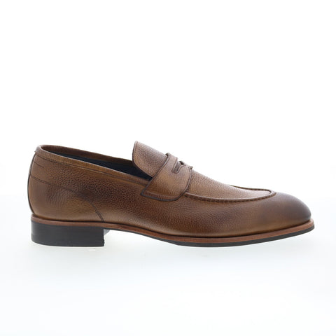 Di Bianco Brera Mens Brown Leather Slip On Loafers & Slip Ons Penny Shoes